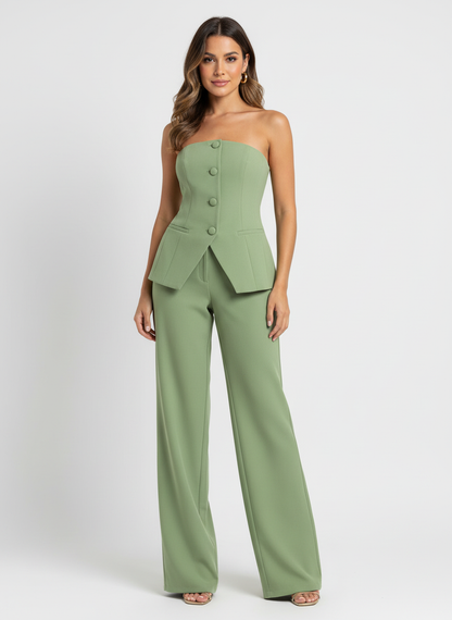 Elegante strapless pantalon set – Mirelle