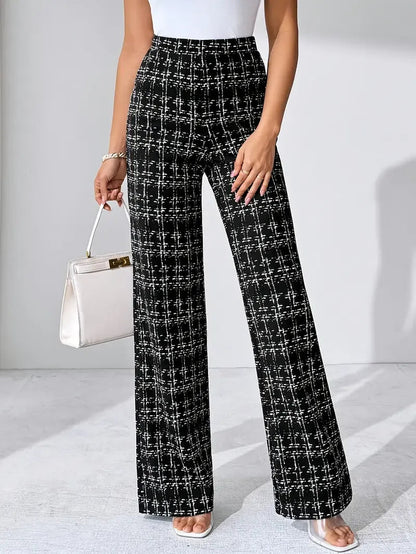 Elegante tweed flare dames pantalon – Olivia