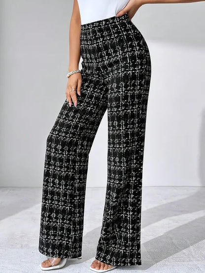 Elegante tweed flare dames pantalon – Olivia
