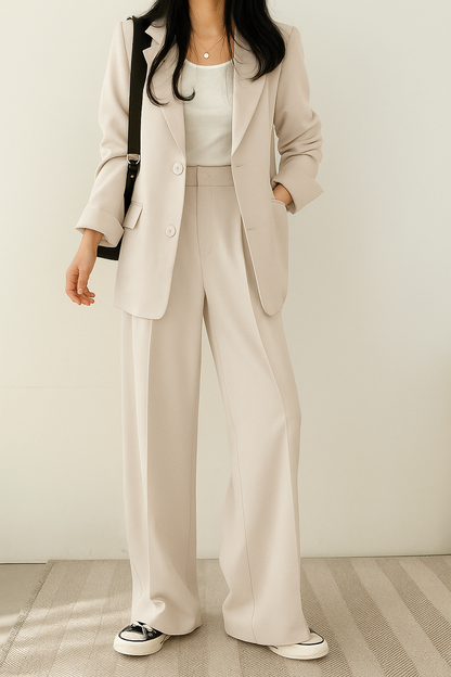 Elegante tweedelige blazer set dames – Elara