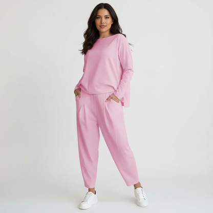 Elegante tweedelige lounge set met lange mouwen – Mirella