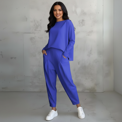 Elegante tweedelige lounge set met lange mouwen – Mirella