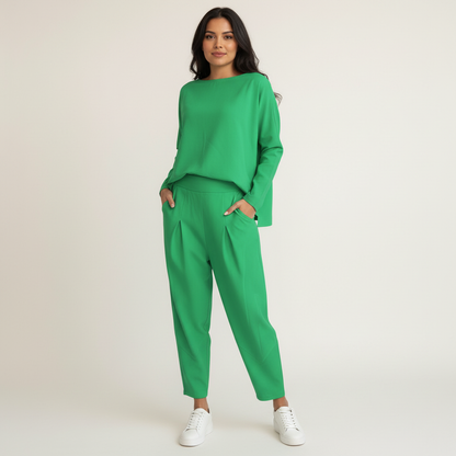 Elegante tweedelige lounge set met lange mouwen – Mirella