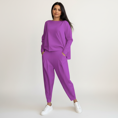 Elegante tweedelige lounge set met lange mouwen – Mirella