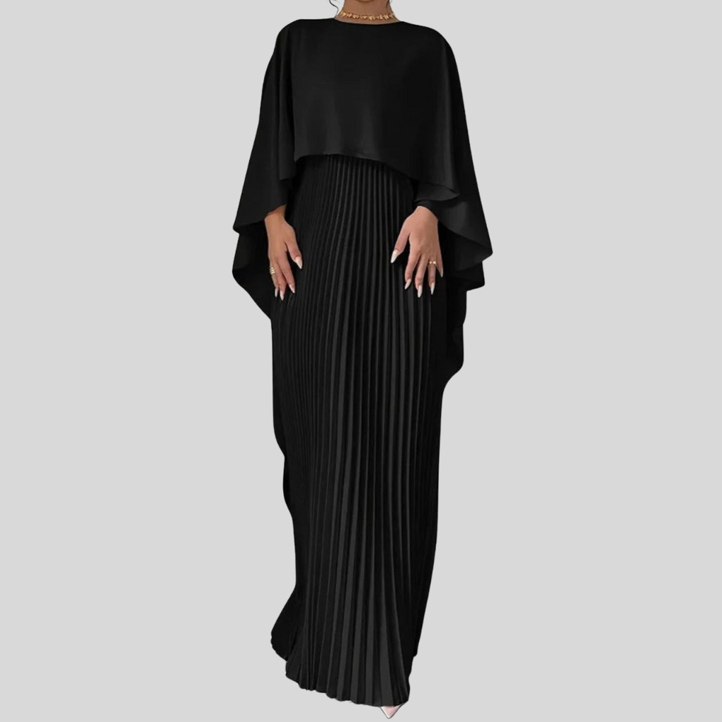 Elegante vleermuis sleeve maxi jurk