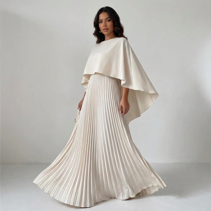 Elegante vleermuis sleeve maxi jurk