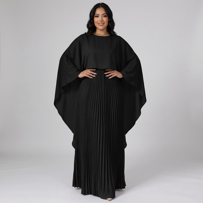 Elegante vleermuis sleeve maxi jurk