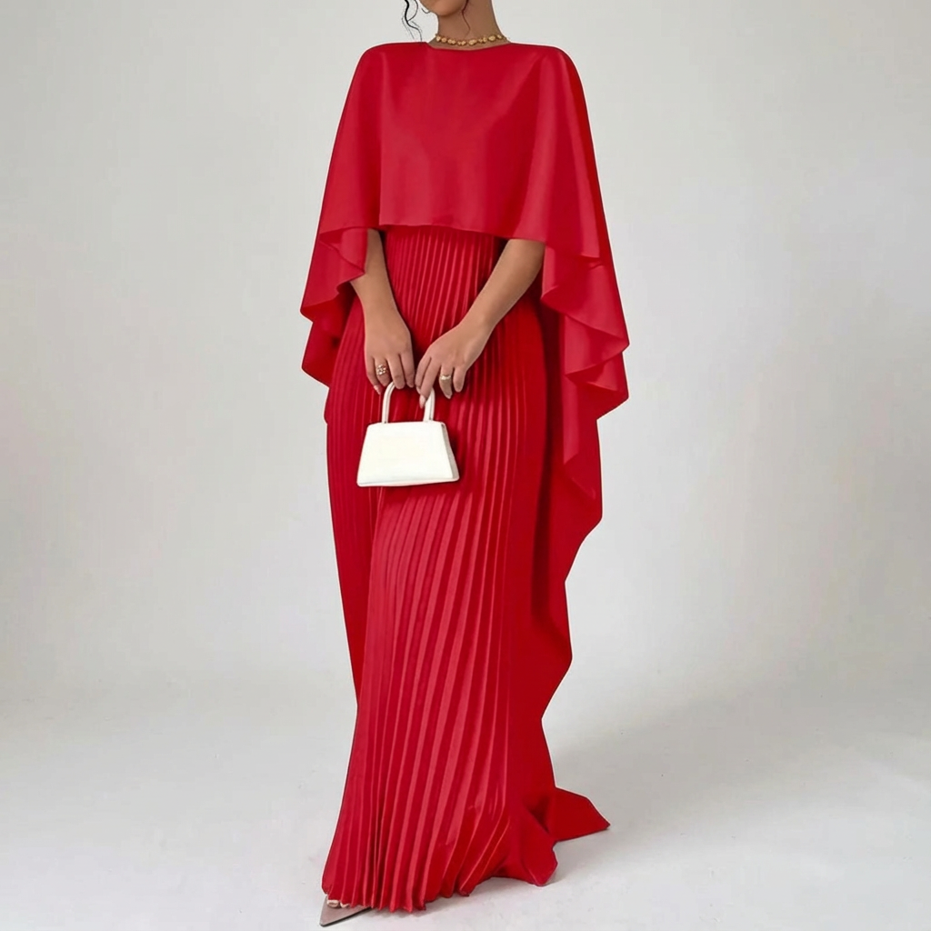 Elegante vleermuis sleeve maxi jurk