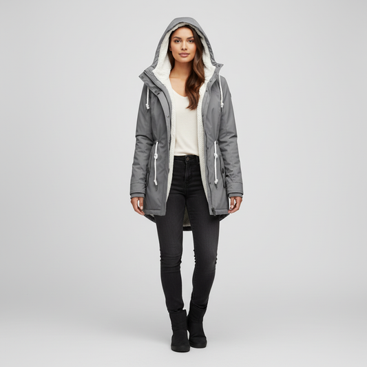Elegante wintermantel met teddyvoering