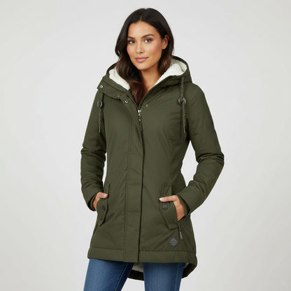 Elegante wintermantel met teddyvoering