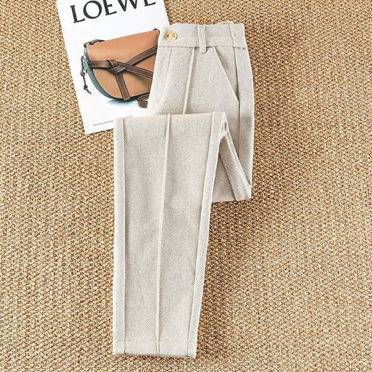 Elegante wollen pantalon dames met hoge taille – Amelia