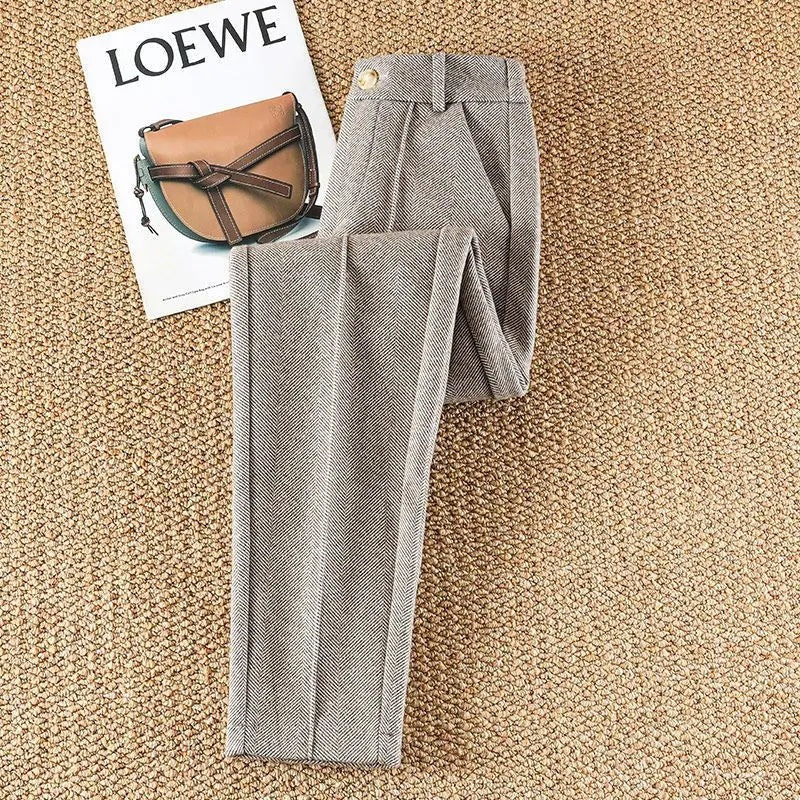 Elegante wollen pantalon dames met hoge taille – Amelia