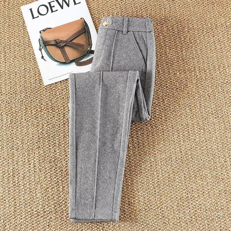Elegante wollen pantalon dames met hoge taille – Amelia