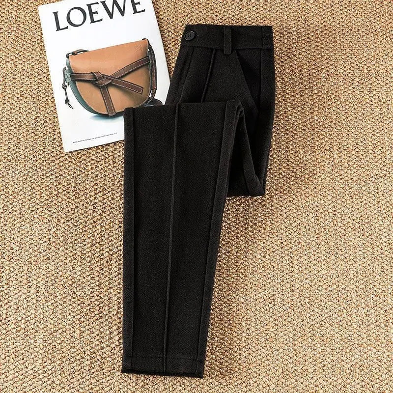 Elegante wollen pantalon dames met hoge taille – Amelia