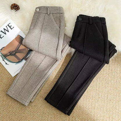 Elegante wollen pantalon dames met hoge taille – Amelia