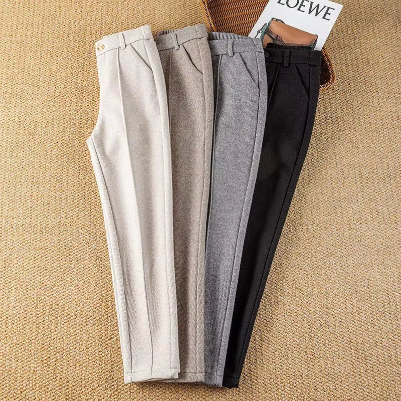 Elegante wollen pantalon dames met hoge taille – Amelia