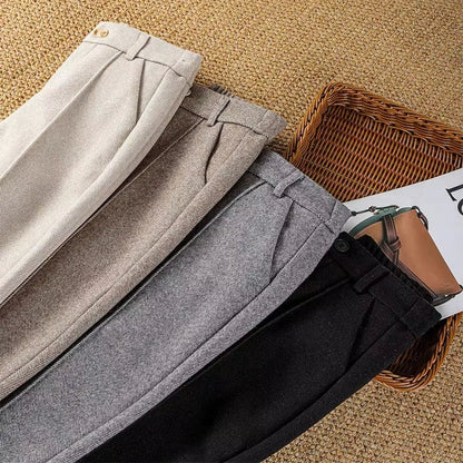 Elegante wollen pantalon dames met hoge taille – Amelia