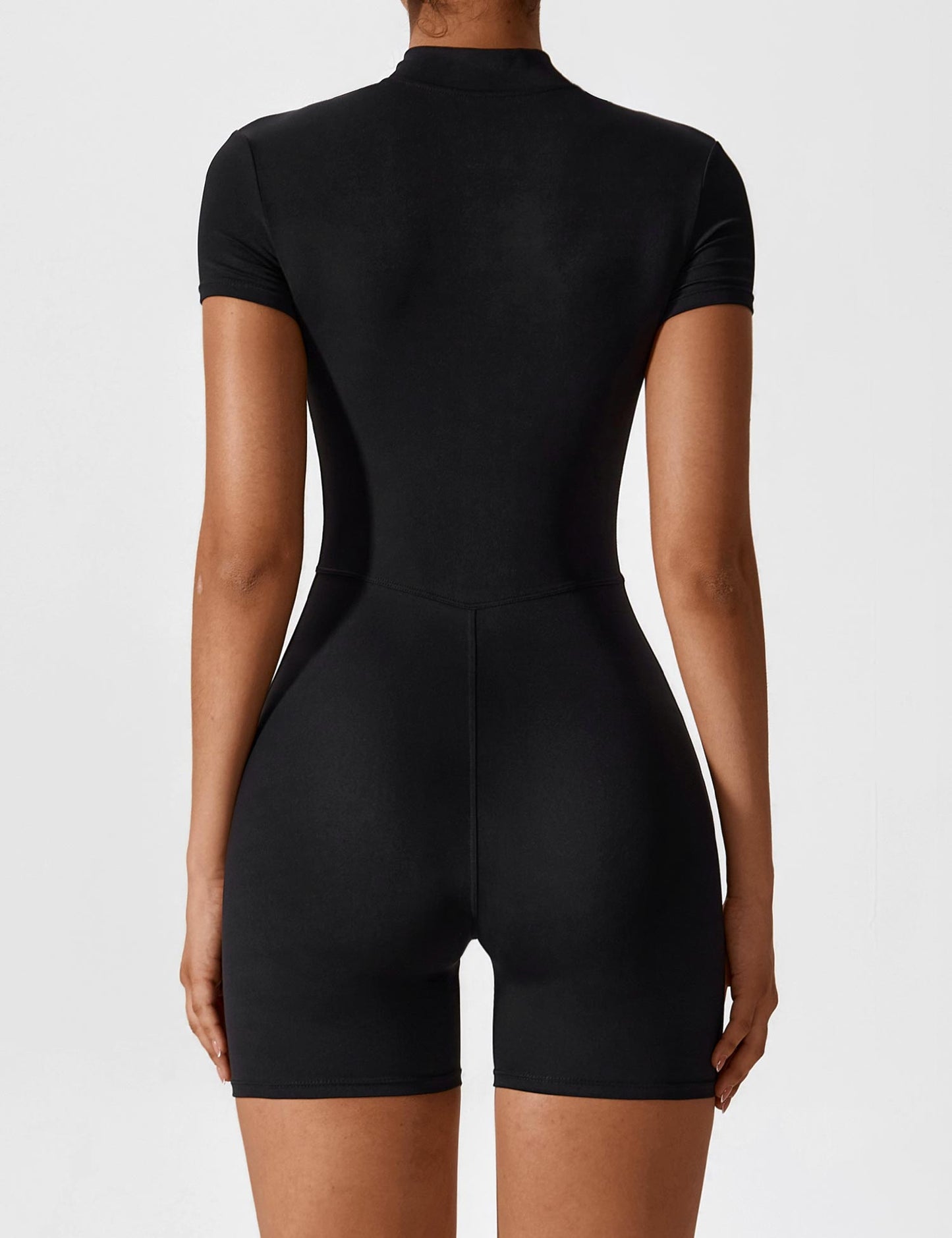 Elena | Naadloze Korte Mouwen Zip-Jumpsuit