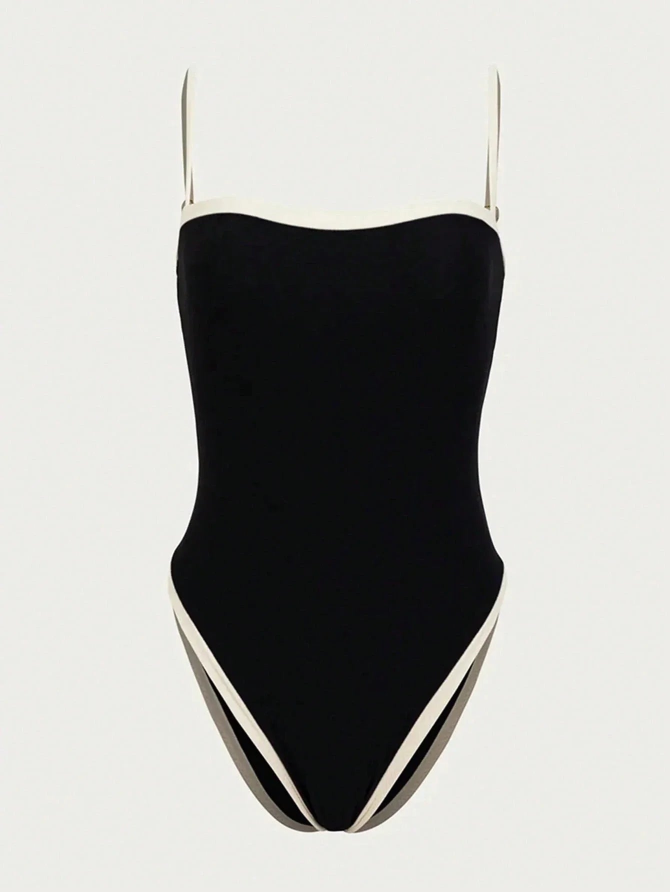 Elysia Dames Badpak | Hoge Beenuitsnijding, Zwart met Contrastdetails