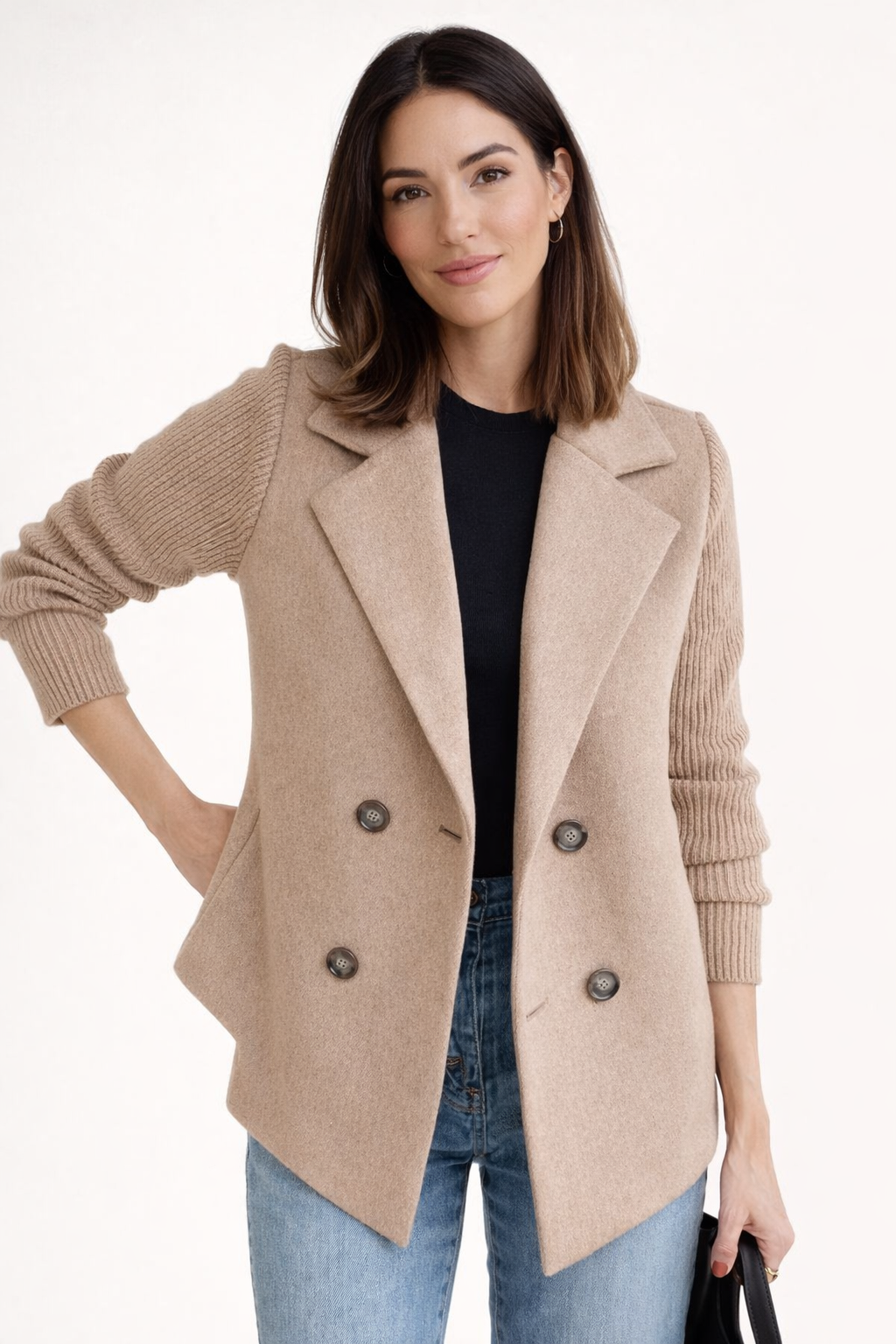 Éloïse Knit Sleeve Tailored Blazer