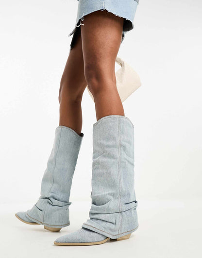 Emily | Casual Denim Boots – Trendy Streetstyle Look