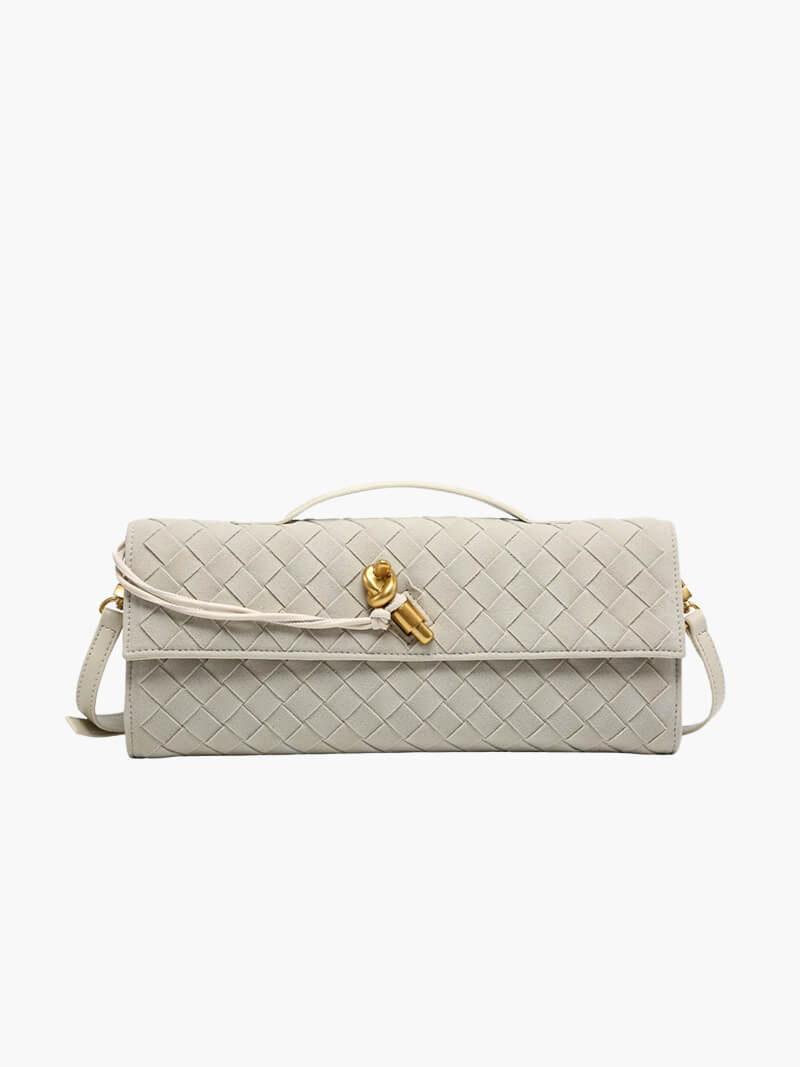 Finja | Gevlochten Clutch van Kunstleer