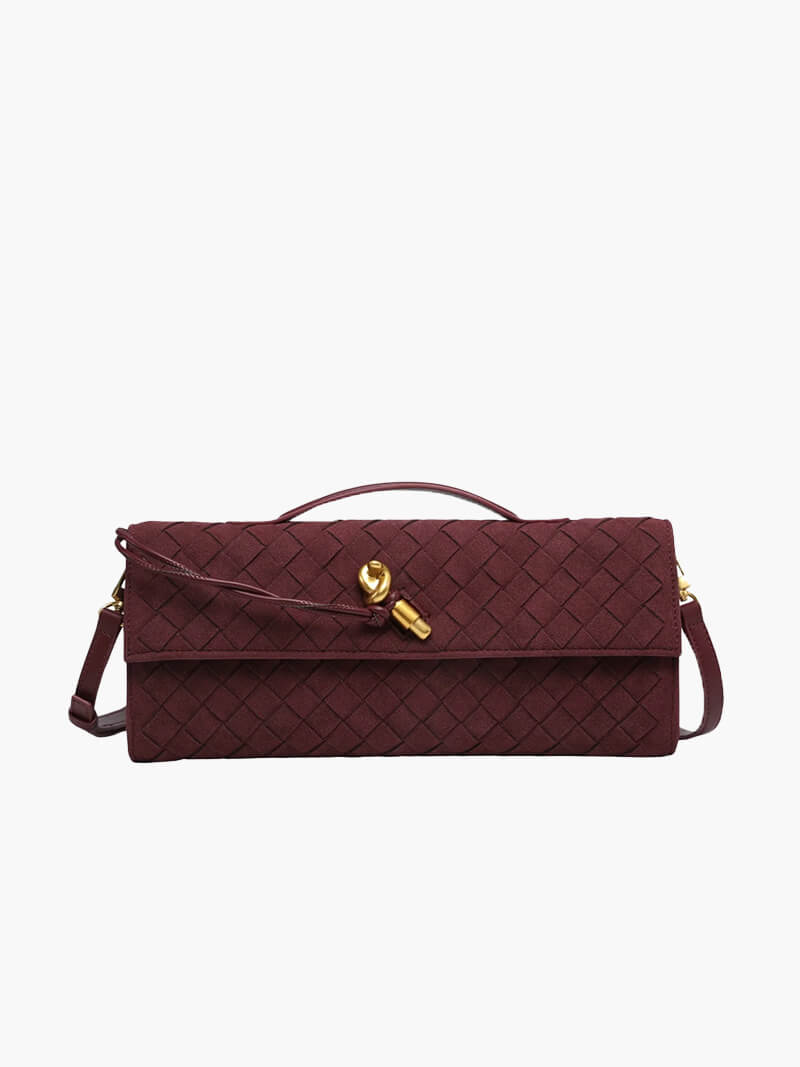 Finja | Gevlochten Clutch van Kunstleer