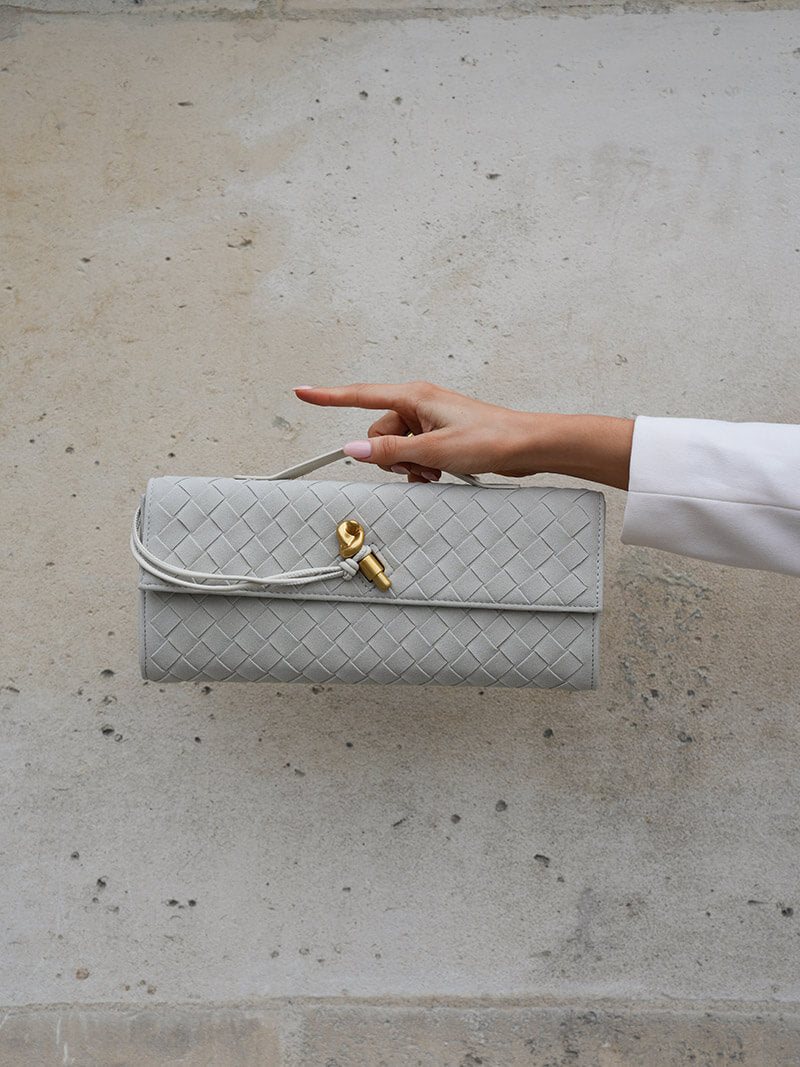 Finja | Gevlochten Clutch van Kunstleer