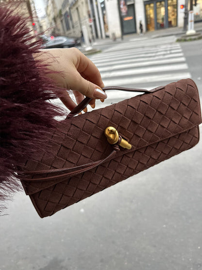 Finja | Gevlochten Clutch van Kunstleer