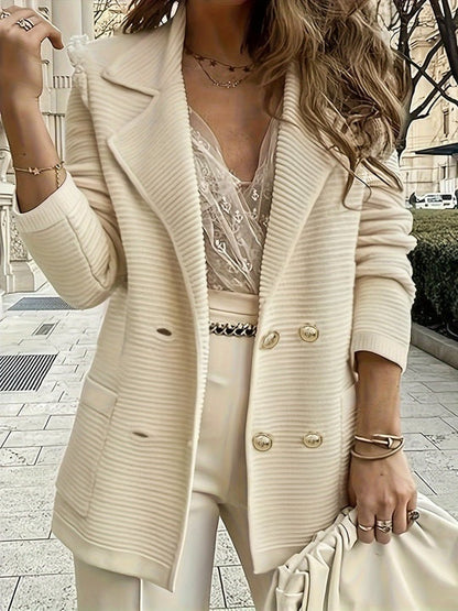 Gebreide dames blazer met ribstructuur - Eléa