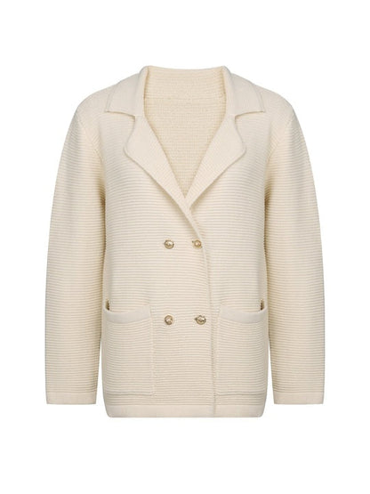 Gebreide dames blazer met ribstructuur - Eléa