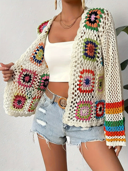 Gehaakt dames vest met kleurrijke details – Eden