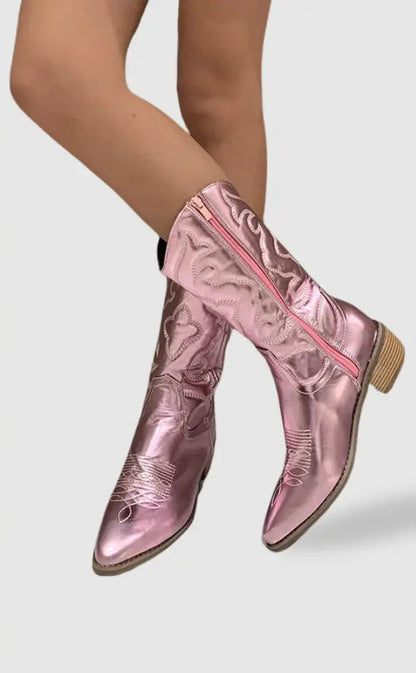 Genève | Elegante Cowboylaarzen van Metaal