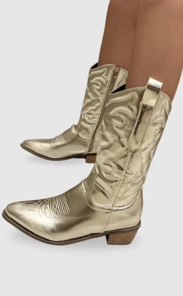 Genève | Elegante Cowboylaarzen van Metaal