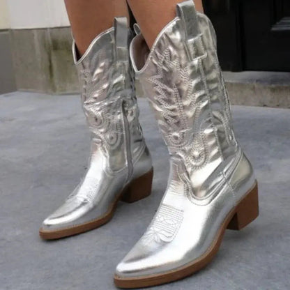Genève | Elegante Cowboylaarzen van Metaal