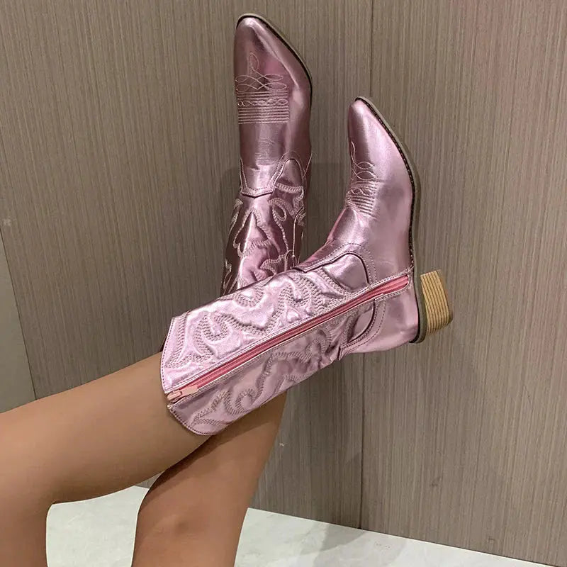 Genève | Elegante Cowboylaarzen van Metaal