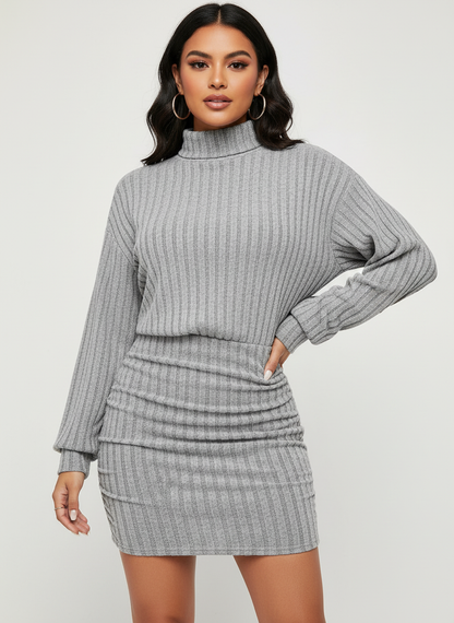 Geribde coljurk dames met tailleaccent – Clara