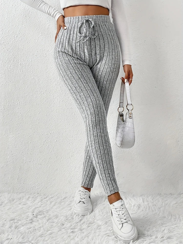 Geribde dames legging met hoge taille – Heritage