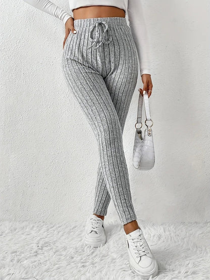 Geribde dames legging met hoge taille – Heritage