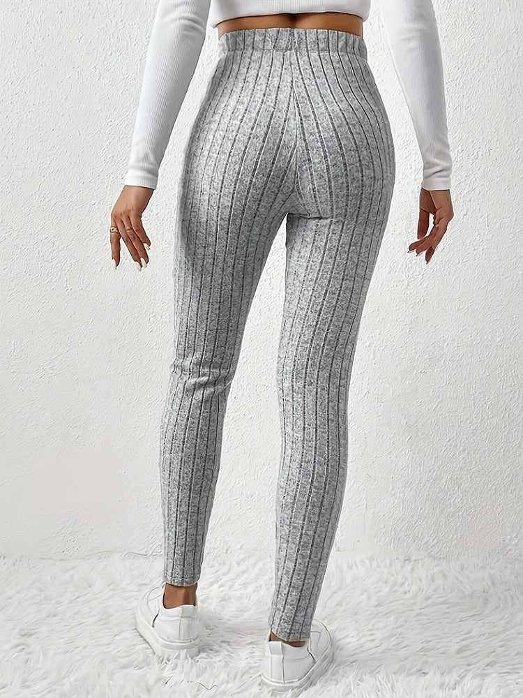 Geribde dames legging met hoge taille – Heritage
