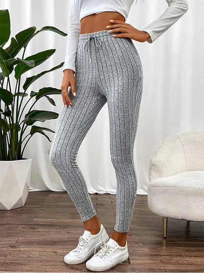 Geribde dames legging met hoge taille – Heritage