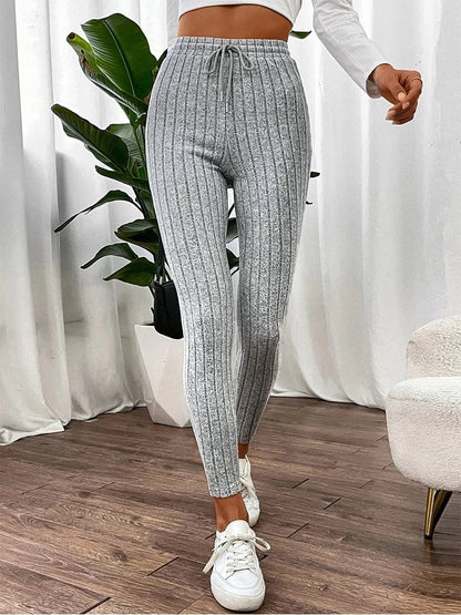 Geribde dames legging met hoge taille – Heritage