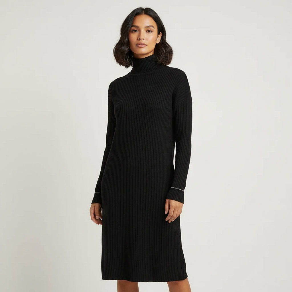 Geribde fleece coljurk dames met stretch – Alina