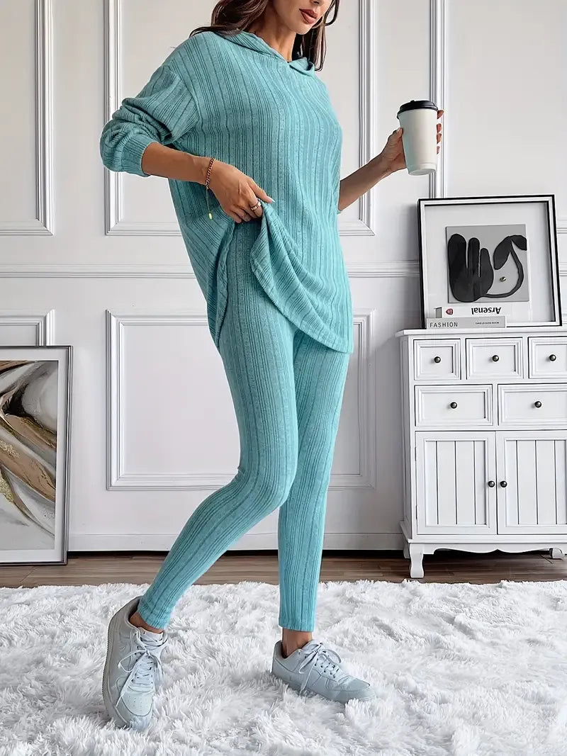 Geribde knit dames lounge set – Camden