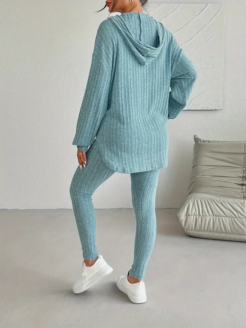 Geribde knit dames lounge set – Camden