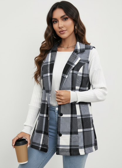 Geruit dames vest – Camden
