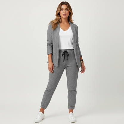 Geruit damespak met blazer en pantalon – Montana