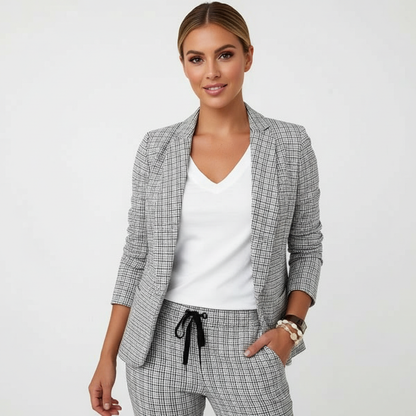 Geruit damespak met blazer en pantalon – Montana