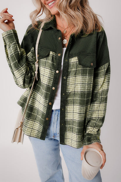 Geruite corduroy overshirt dames