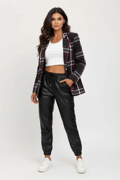 Geruite dames blazer met elegante pasvorm – Madison